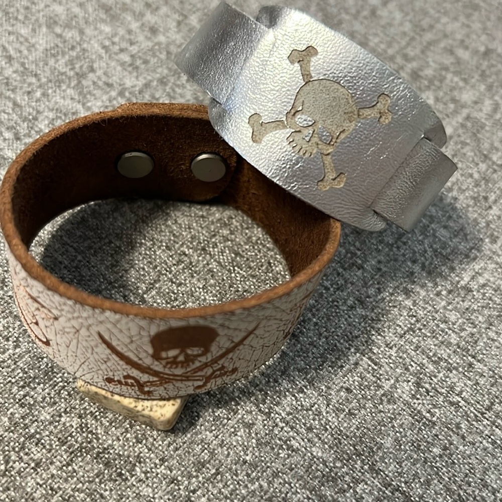 set of 2 dillon rogers leather bracelets